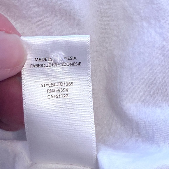 Beach lunch lounge Dress, linen/cotton tank, white and blue stripe,lined medium - Picture 8 of 8